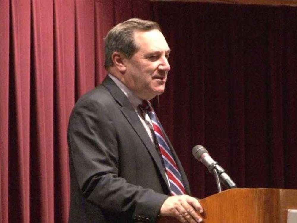 Donnelly spoke to the Delaware County Chamber of Commerce Monday morning, focusing on the issues facing the country. Tony Sandleben, NewsLink Indiana&nbsp;