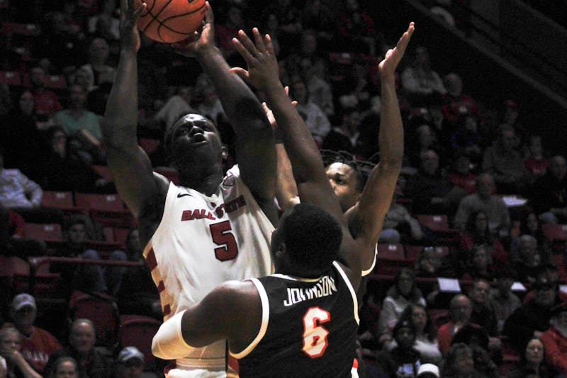 Senior center Payton Sparks lays the ball up against Bowling Green Jan. 11 at Worthen Arena. Sparks had 19 points in the game. Jayce Blane, DN