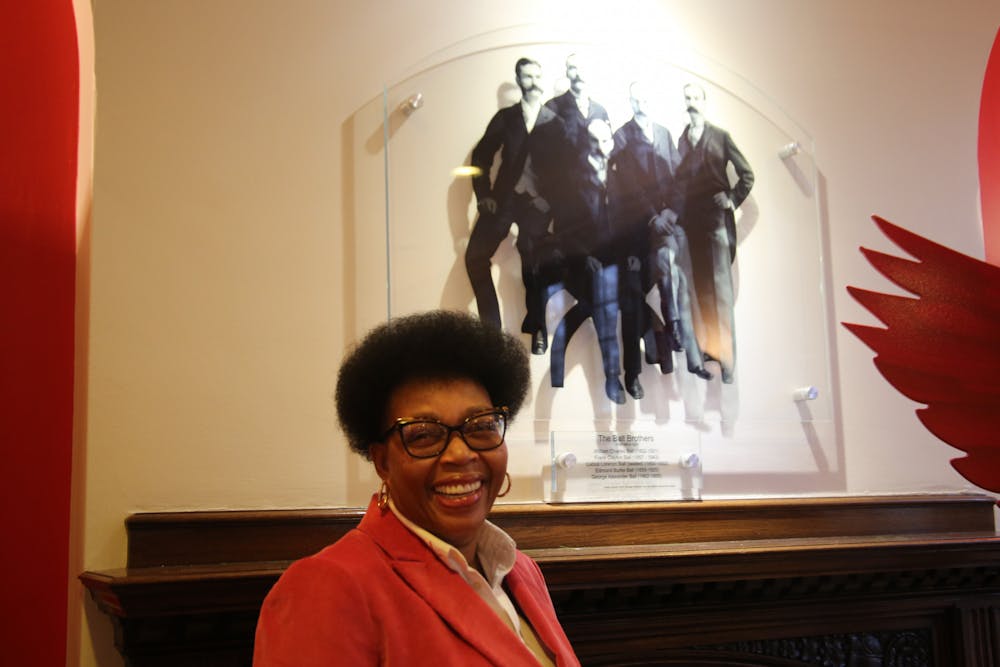 Director of Cardinal Central Dr. Debra Fenty poses for a photo on the front floor of Lucina Hall Jan. 18, 2023. Fenty previously worked at Cleveland State University before being hired as the director of Cardinal Center in January 2022. Grayson Joslin, DN