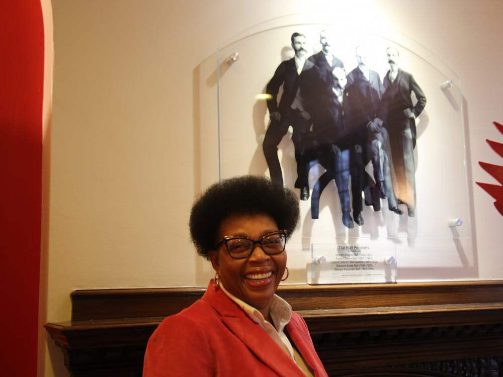 Director of Cardinal Central Dr. Debra Fenty poses for a photo on the front floor of Lucina Hall Jan. 18, 2023. Fenty previously worked at Cleveland State University before being hired as the director of Cardinal Center in January 2022. Grayson Joslin, DN