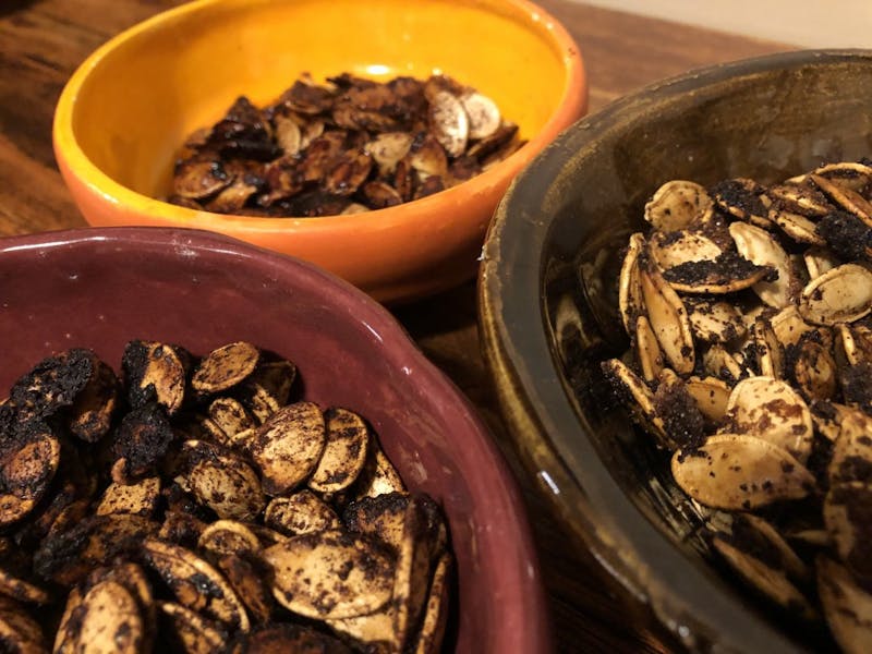 Cinnamon sugar, garlic and sweet &amp; spicy are three ways to flavor your pumpkin seeds this fall. Nicole Thomas, DN