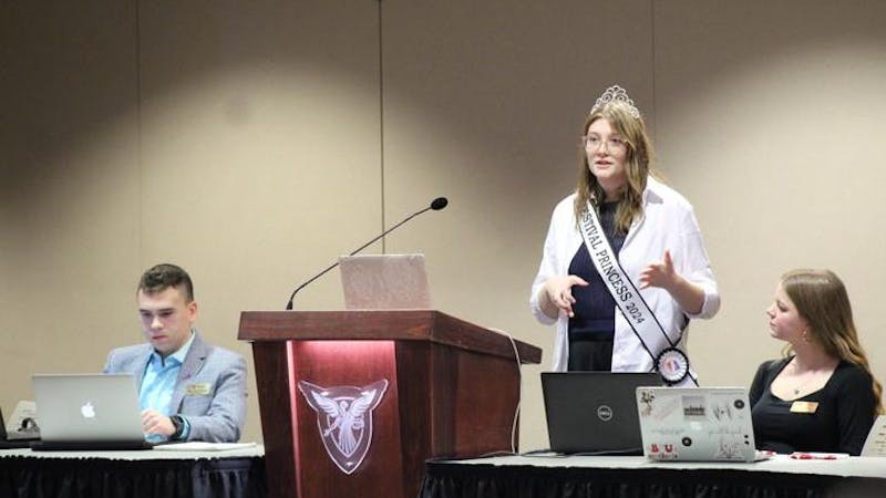 Special guest SGA Sen. Shaina Miller discusses how to get involved with 500 Festival Princess Program. Meghan Braddy, DN