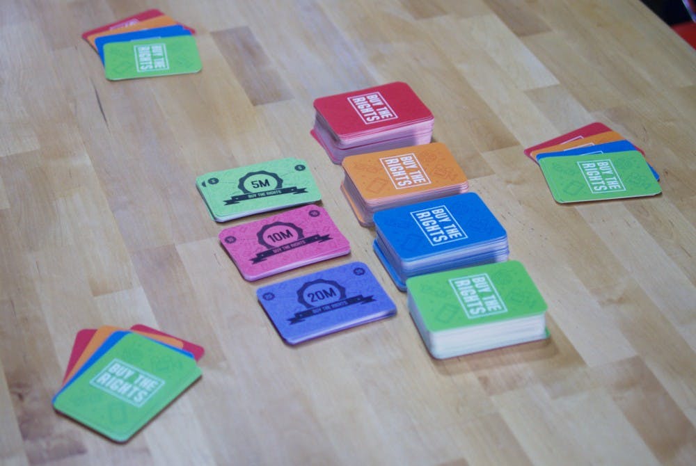 Buy the Rights is a party game created by four Hoosiers with Ball State connections. The&nbsp;creators&nbsp;are hoping to&nbsp;start&nbsp;manufacturing the game for a wider audience.&nbsp;PHOTO PROVIDED BY TOMMY DAY