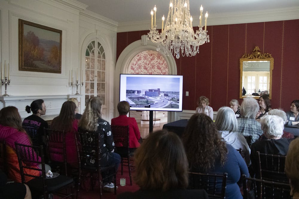 <p>Panelists from the Notable Women of Muncie and Delaware County present at the First Ladies of Ball State event at Bracken House, March 25. Madelyn Bracken, DN.</p>
