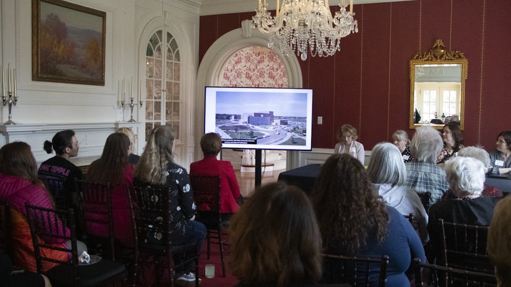 Panelists from the Notable Women of Muncie and Delaware County present at the First Ladies of Ball State event at Bracken House, March 25. Madelyn Bracken, DN.