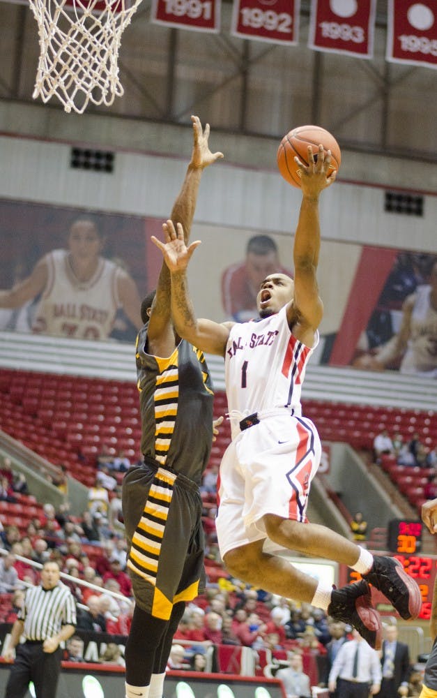 Sophomore guard Zavier Turner goes up for a shot during the game against Kent State on Jan. 24 at Worthen Arena. DN PHOTO BREANNA DAUGHERTY