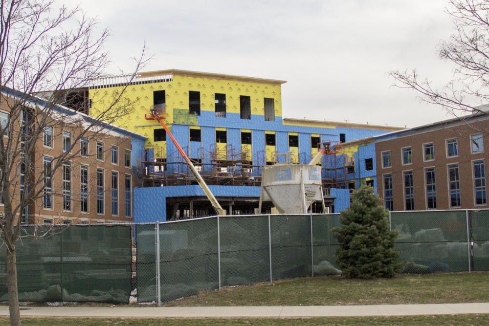 Construction on Johnson A Complex will be complete by spring. The renovated building will feature slightly larger rooms, and semiprivate bathrooms. DN PHOTO EMMA ROGERS