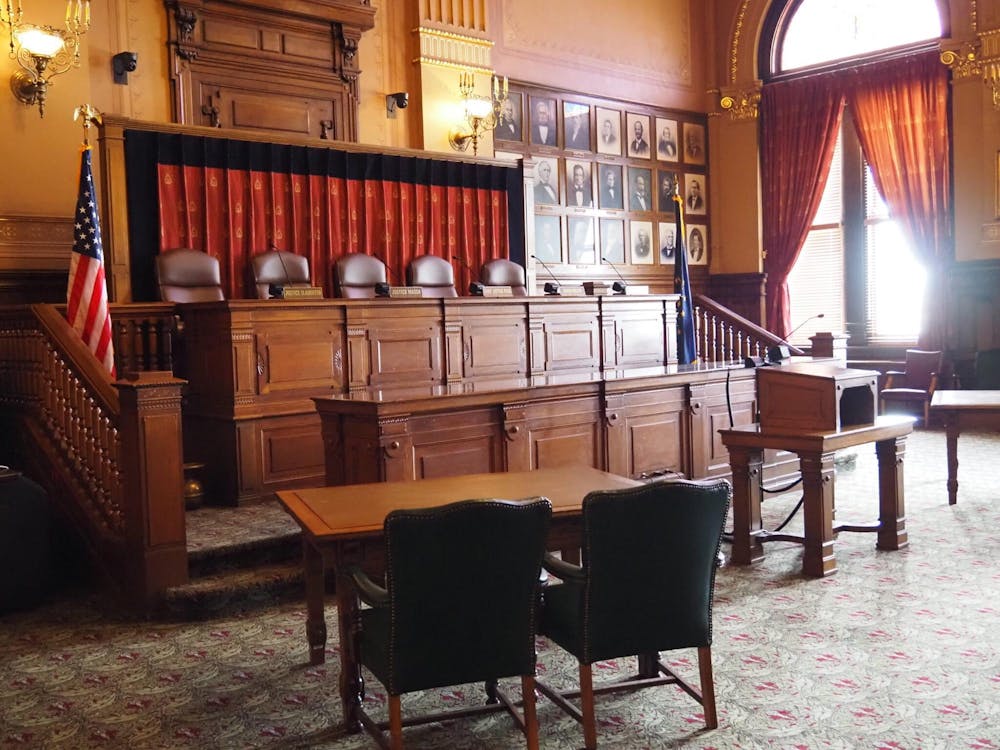 Justices debated whether releasing the cell phone data of a driver in a car accident case is appropriate. (Whitney Downard/Indiana Capital Chronicle)