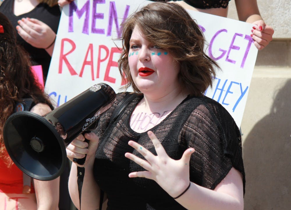 The second annual Slut Walk took place on April 17 on the Ball State Campus. Participants walked down McKinnley Ave., shared personal stories, and shouted chants. DN PHOTO ALISON CARROLL