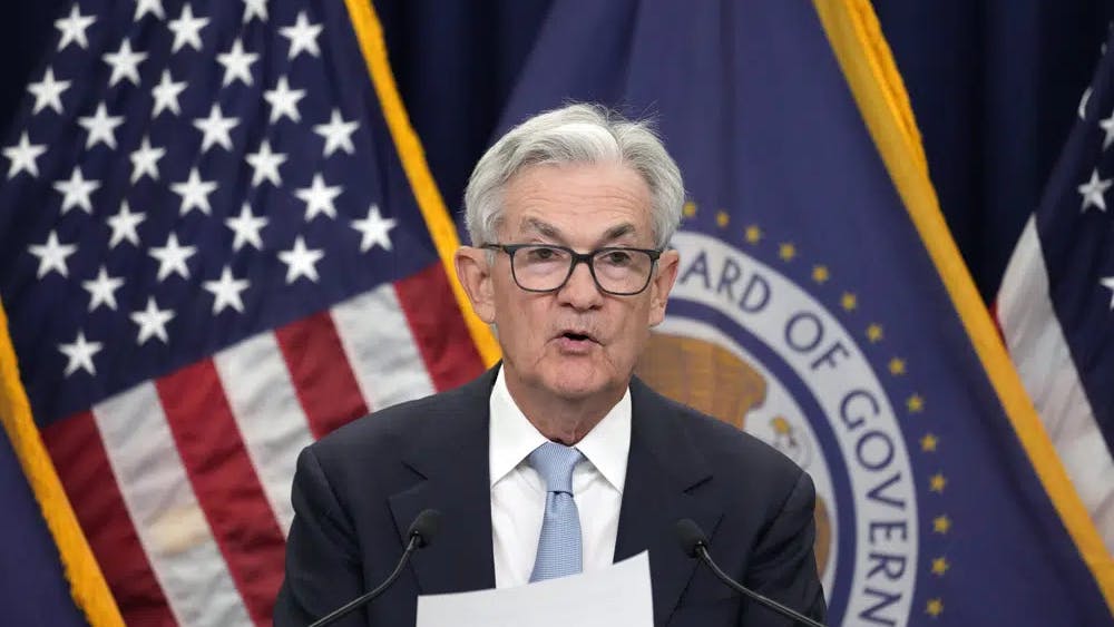Federal Reserve Board Chair Jerome Powell speaks during a news conference at the Federal Reserve, Wednesday, March 22, 2023, in Washington. (AP Photo/Alex Brandon)
