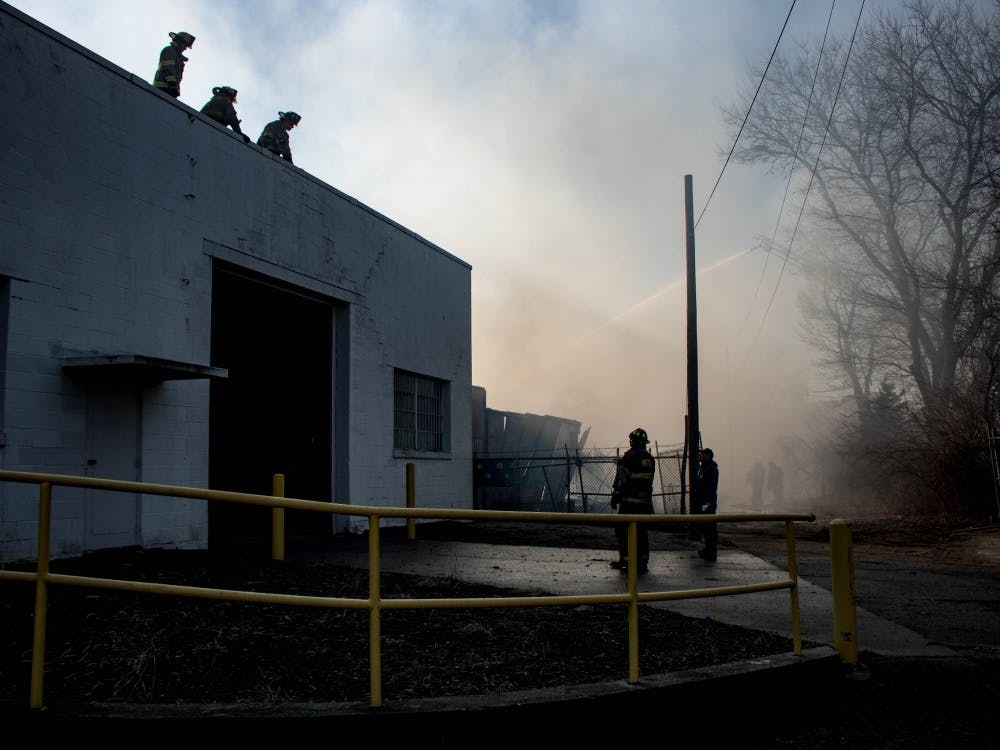 Muncie Fire Department battled a large structure on the 900 block of South Mound Street Jan. 28 in downtown Muncie.&nbsp;