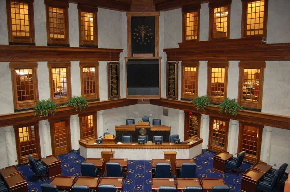 Key Senate Republican steps away from GOP caucus. (Courtesy Indiana Senate Democrats)
