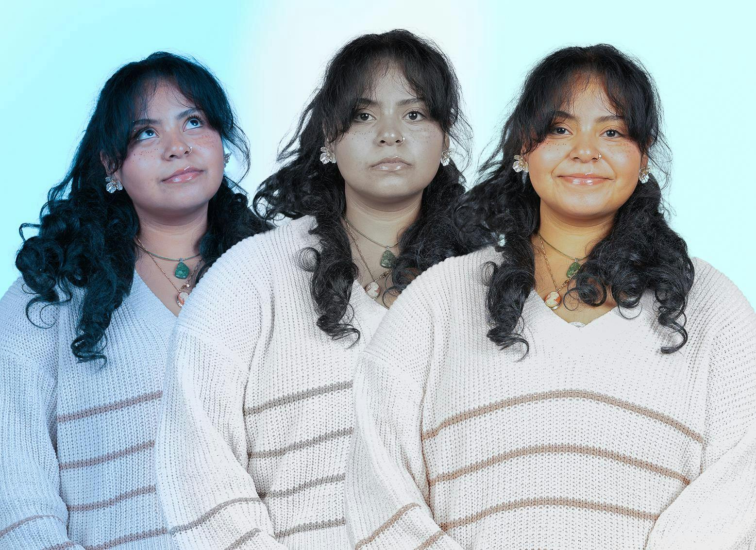 Ball State third-year journalism major Cristal Mariano poses for photos Jan. 6 in the Arts and Journalism Building. Kyle Ingermann, DN Photo/ Illustration