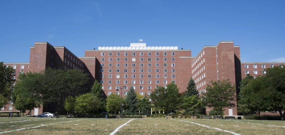 <p>LaFollette, the largest residence hall complex at Ball State, houses about 1,900 students. Having no air conditioning and elevators that only go to the first and sixth floor are just two of the complaints students have compared to the new Johnson A complex. <em>DN PHOTO SAMANTHA BRAMMER</em></p>