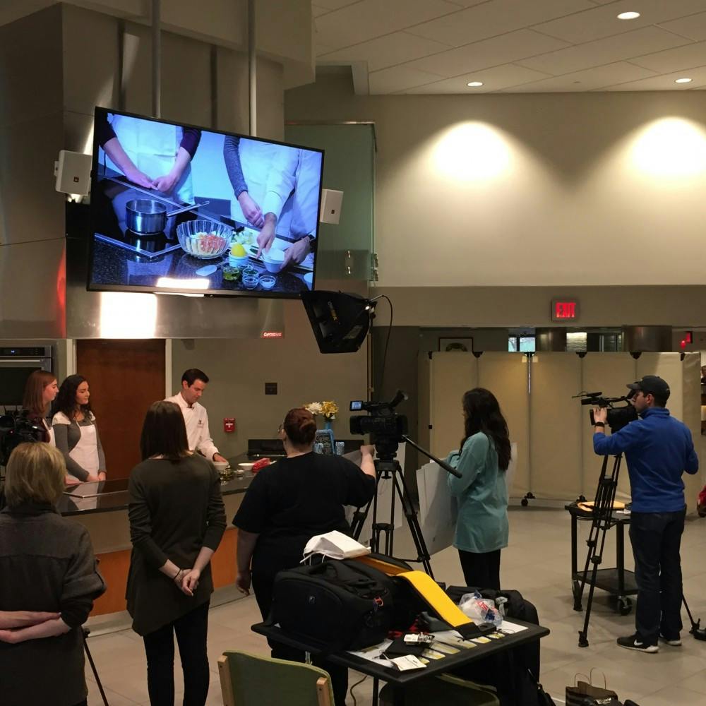 Residents of Botsford/Swinford will be able to learn and get involved about the student-run cooking show that is filmed in the Johnson A Complex. Associate Dean of the College of Communication, Information, and Media Lori Byers suggested making a TV show in the space before the building was finished. PHOTO PROVIDED BY LORI BYERS