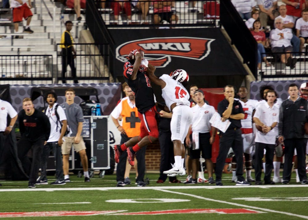 Ball State played Western Kentucky on Sept. 23 at Houchens Industries-L.T. Smith Stadium. The Cardinals lost 21-33.