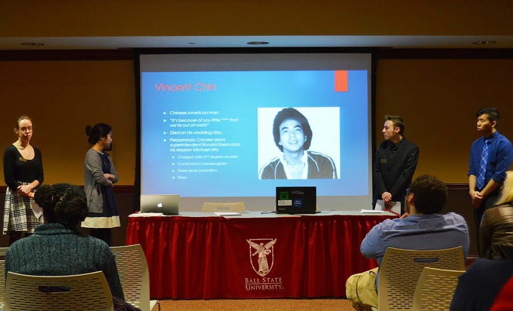 <p>Spectrum and the Asian American Student Association came together on Jan. 19 to educate students about hate crimes and how they are still a problem in today's society.&nbsp;<em>DN PHOTO ALLIE KIRKMAN</em></p>