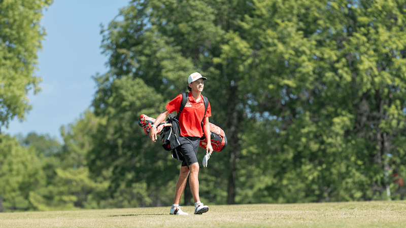 Freshman Landon Gilmore walks to his next hole during the Golfweek Invitational Sept. 14-16 at Delaware County Country Club. Gilmore scored a 66 qualifying for the U.S. Junior Open. Ball State Athletics, Photo Provided