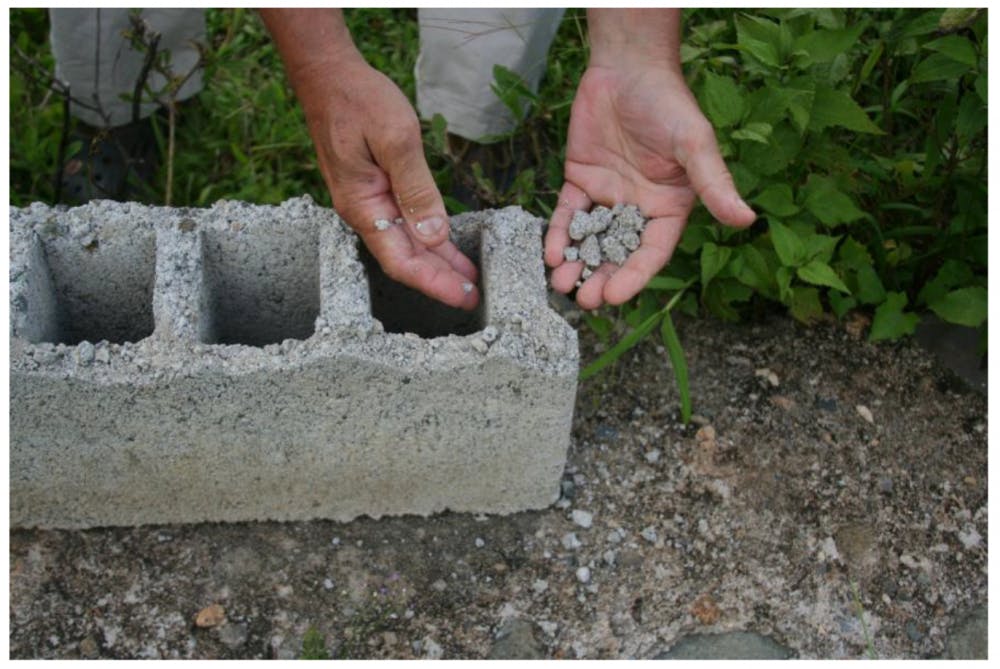 <p>Ball State students in Professor Anthony Costello’s project-based class have won three awards for their work on improving concrete block construction in Haiti.The fault in the concrete block making was found in the drying process. Anthony Costello Photo Provided</p>