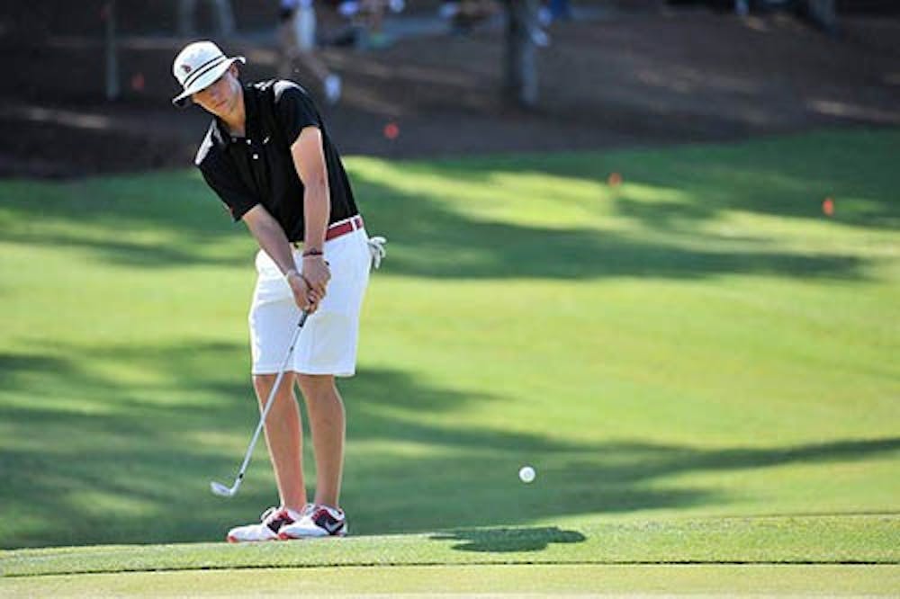 Tyler Merkel plays in the NCAA championship golf tournament, where Ball State placed 30th in the nation. Merkel took place in the Sunnehanna Amateur Tournament for Champions this past weekend and placed 15th of 83. PHOTO PROVIDED BY BSU ATHLETICS