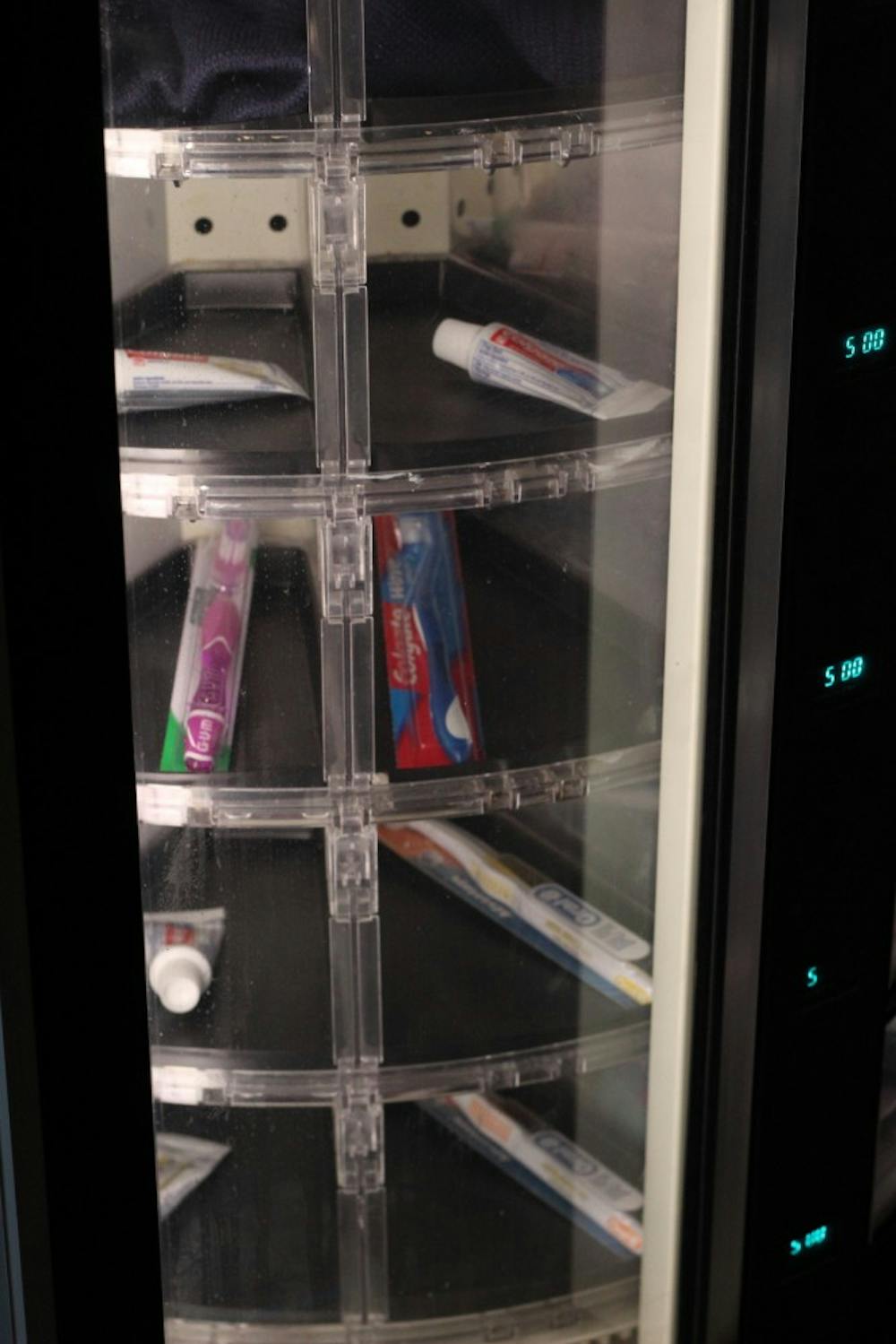 <p>Daily hygiene products are available in a vending maching for people in need Nov. 12, &nbsp;2018 located at a local Muncie firestation. The firestation is located at Jackson and Madison Street. <strong>Maggie Getzin, DN</strong></p>