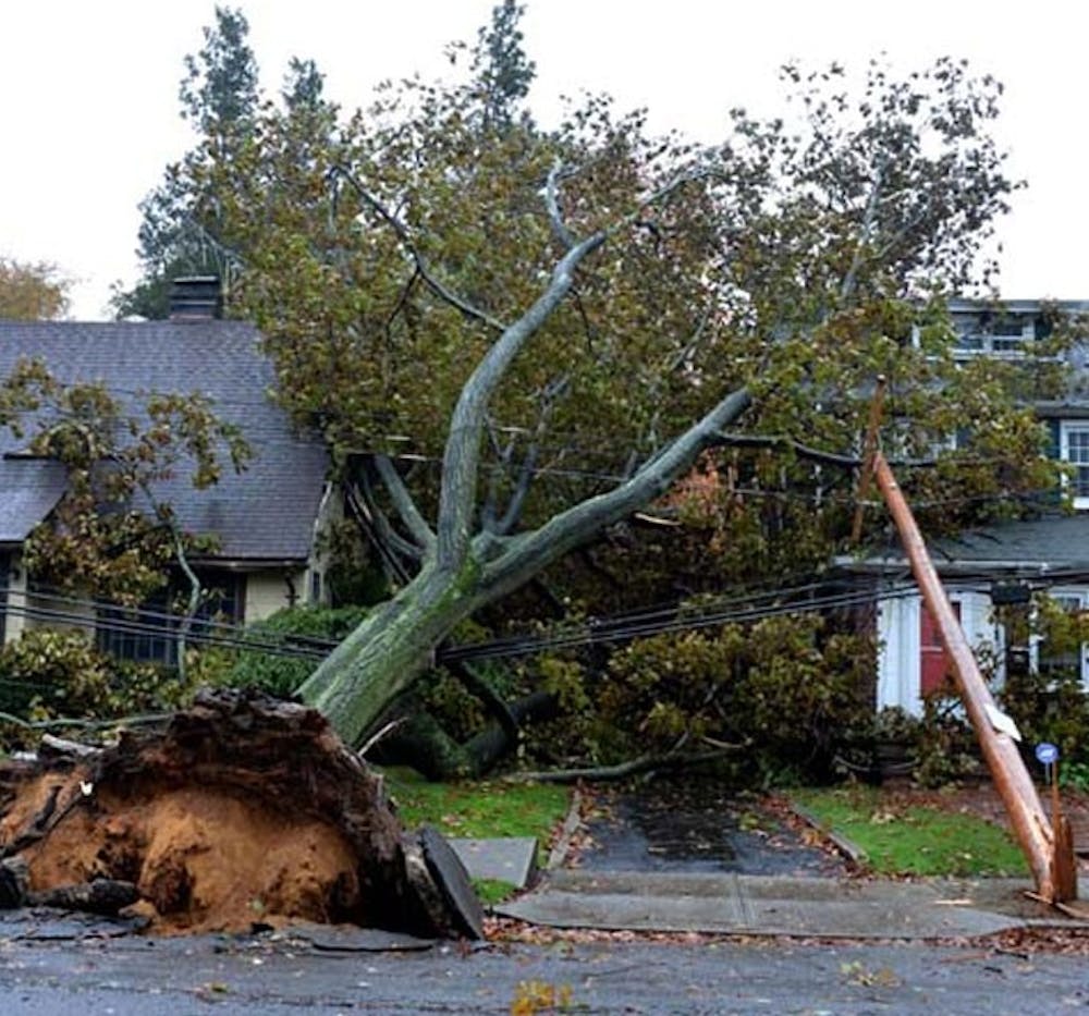 High winds from the East coast through the Midwest caused extensive damage to property.