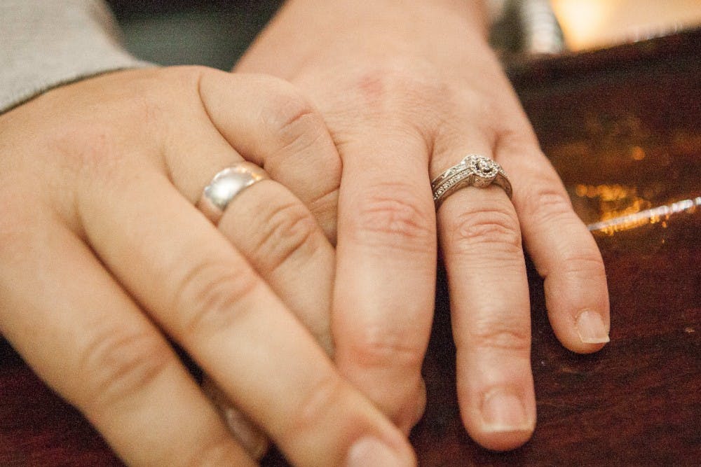 The first same-sex couple to be married on June 26 in Delaware County was Natasha and Ryder Cox. The couple got their paperwork and went to Cornerstone Center for the Arts on Main Street to say their vows in front of a few friends and Natasha