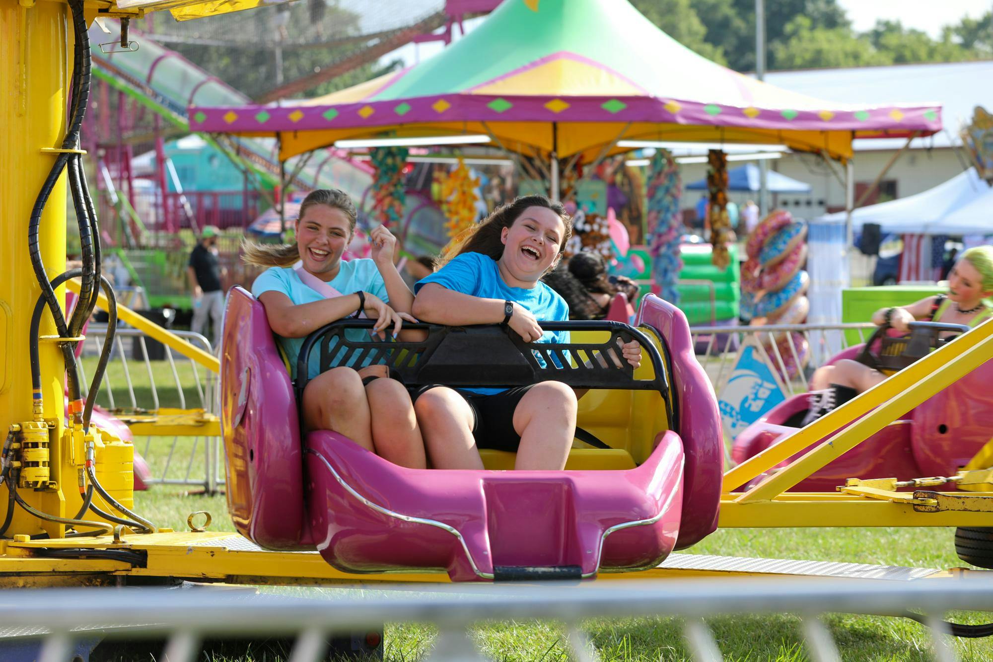 A photo of attendees taken at the Delaware County Fairgrounds during the 2025 Delaware County Fair, July 17 2025. Trinity Rea, DN. 
