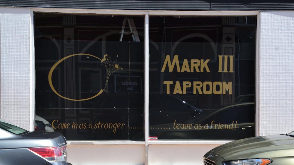 The Mark III Taproom in Muncie, Indiana sits empty, April 6, 2024. Due to a burst pipe in January, water damage has forced the bar to close and commence repairs. Trinity Rea, DN.

