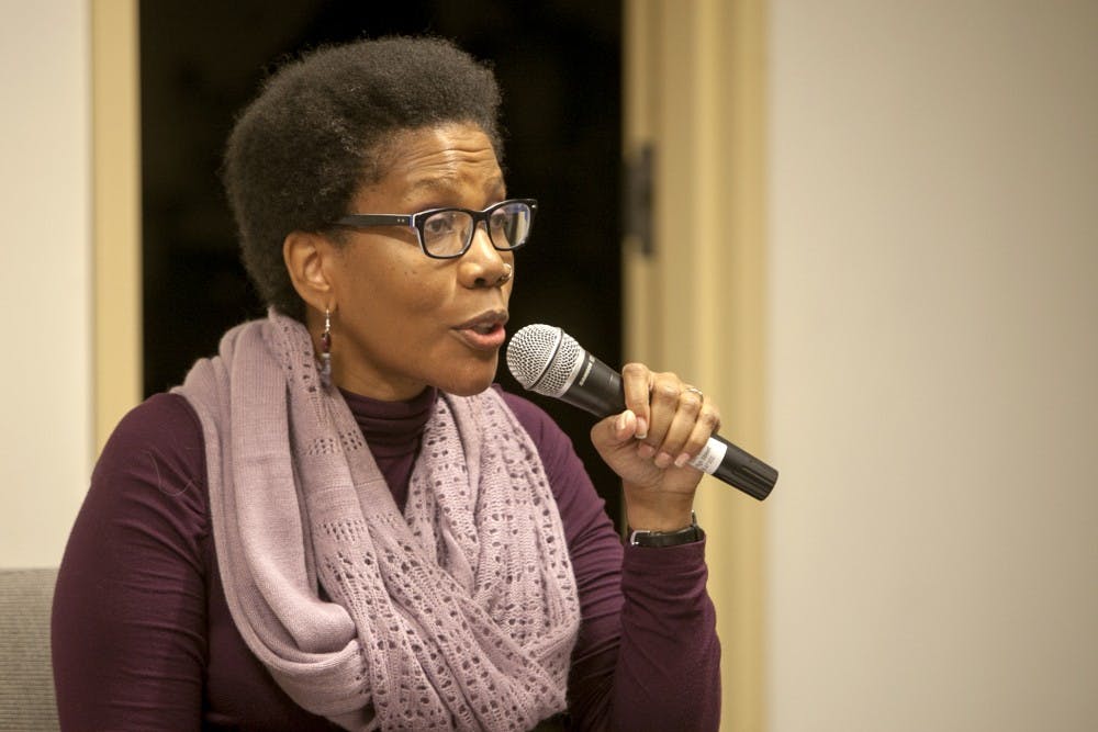Assistant professor Angela Jackson-Brown speaks to a crowd at her book signing Feb. 3 at Muncie Public Library. Brown is currently writing another novel. DN FILE PHOTO JORDAN HUFFER 
