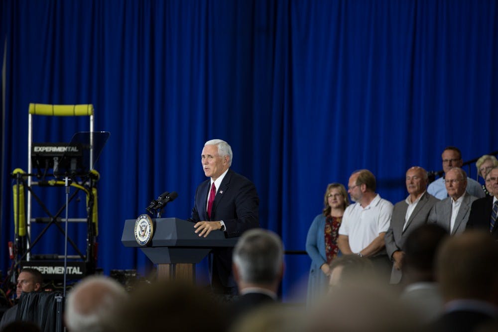 Vice President Mike Pence visits Anderson, Indiana on Sept. 22 to speak about tax and health care reform.