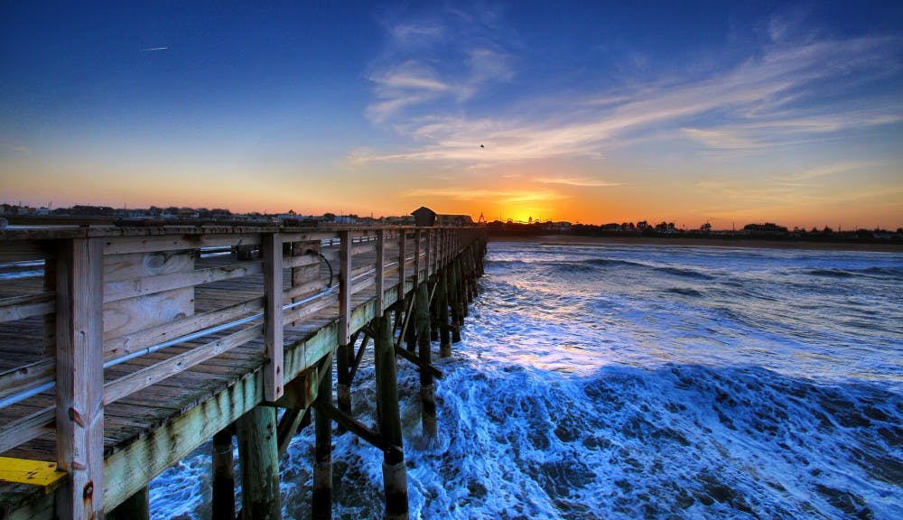 A chilly, windy sunset at the Flagler Beach, Fla., pier on February 6, 2015. (Joe Burbank/Orlando Sentinel/TNS)