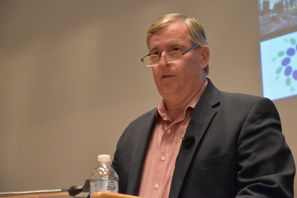 <p>Greg Ballard, a former mayor of Indianapolis spoke in the Architecture building on Nov. 7 to talk about his time as mayor. <em>Patrick Calvert // DN&nbsp;</em></p>