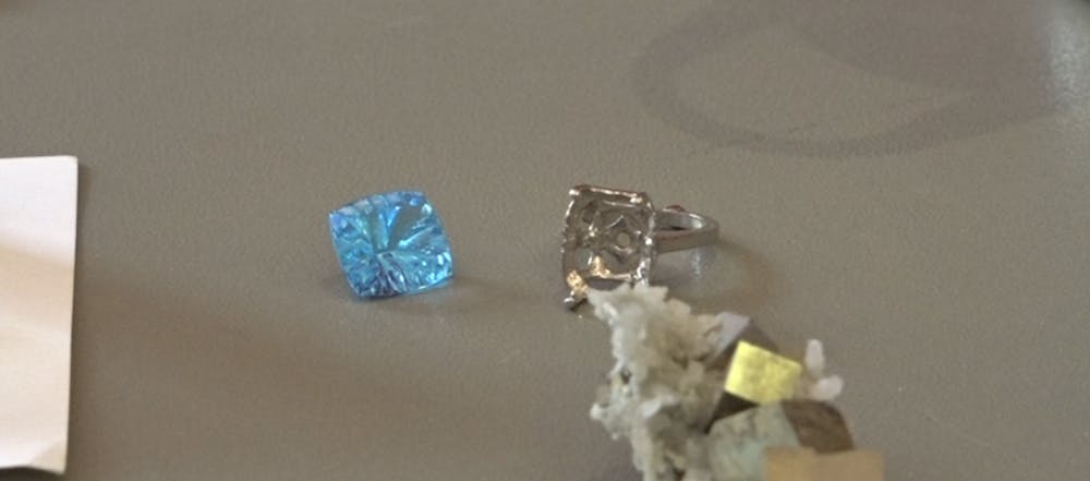 Rare gems brought by the owner of Miller Jewelers.
