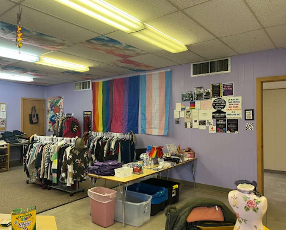 Lavender Closet displays LGBTQ+ flags and queer art in its space. 