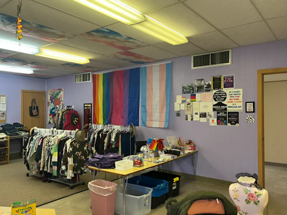 Lavender Closet displays LGBTQ+ flags and queer art in its space.