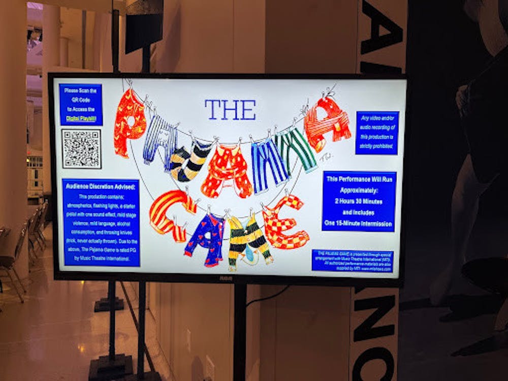 The logo of the play, The Pajama Game.