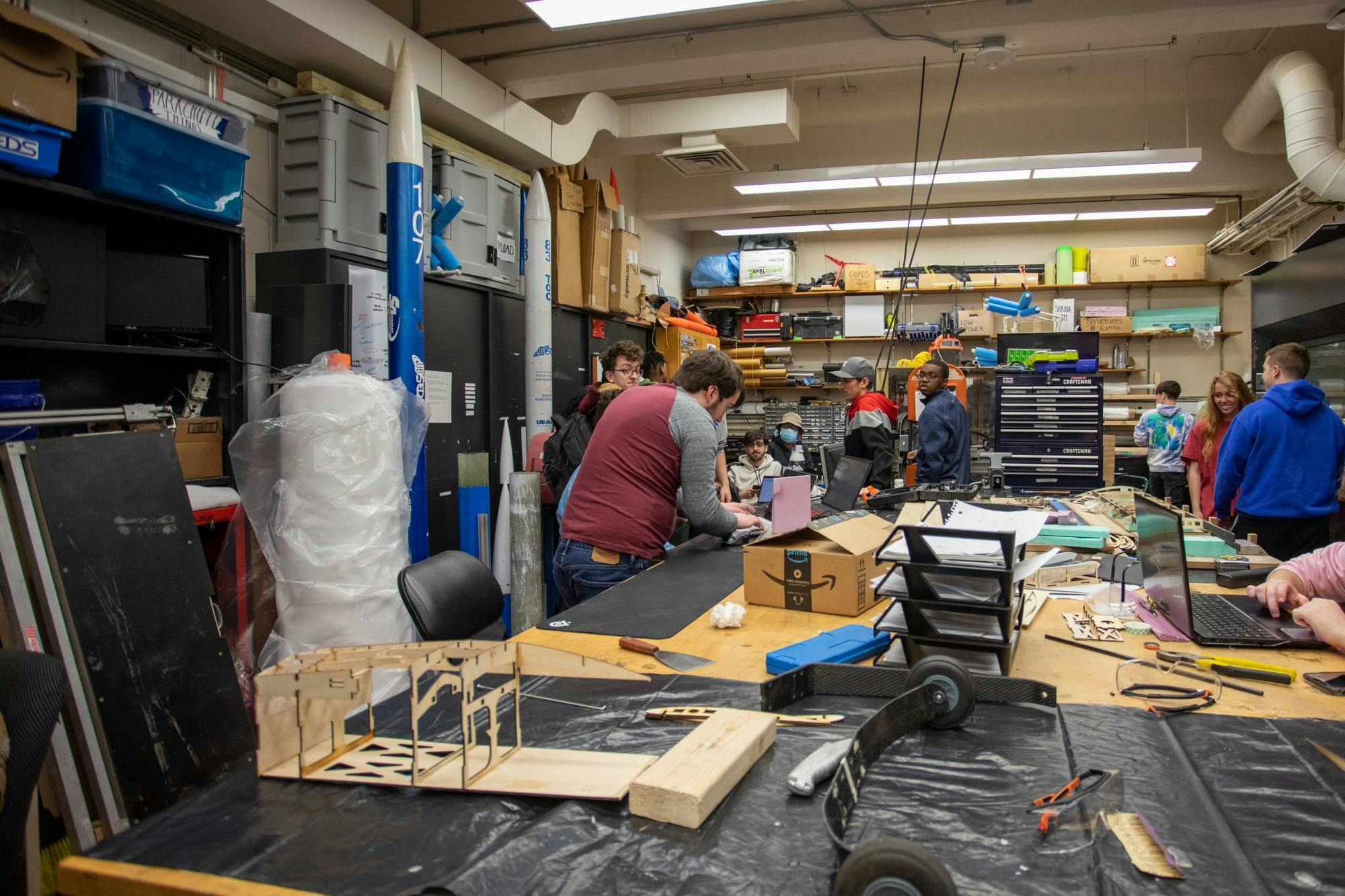 Students attend a Students for the Exploration and Development of Space (SEDS) meeting Monday.