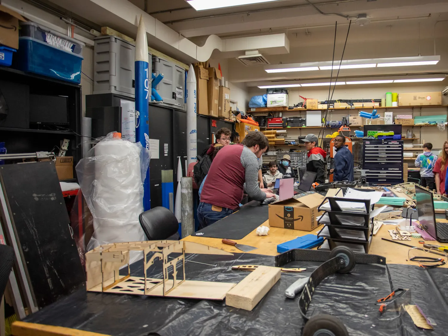 Students attend a Students for the Exploration and Development of Space (SEDS) meeting Monday.