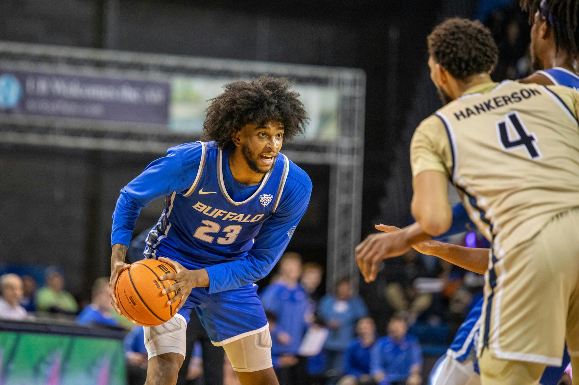 Isaiah Adams, No. 23, transferred to UB for his junior season.