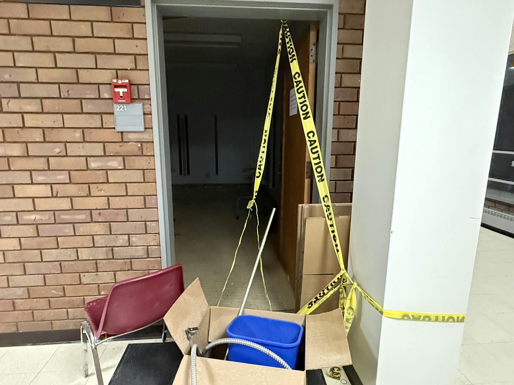 Baldy Hall after reported fire.