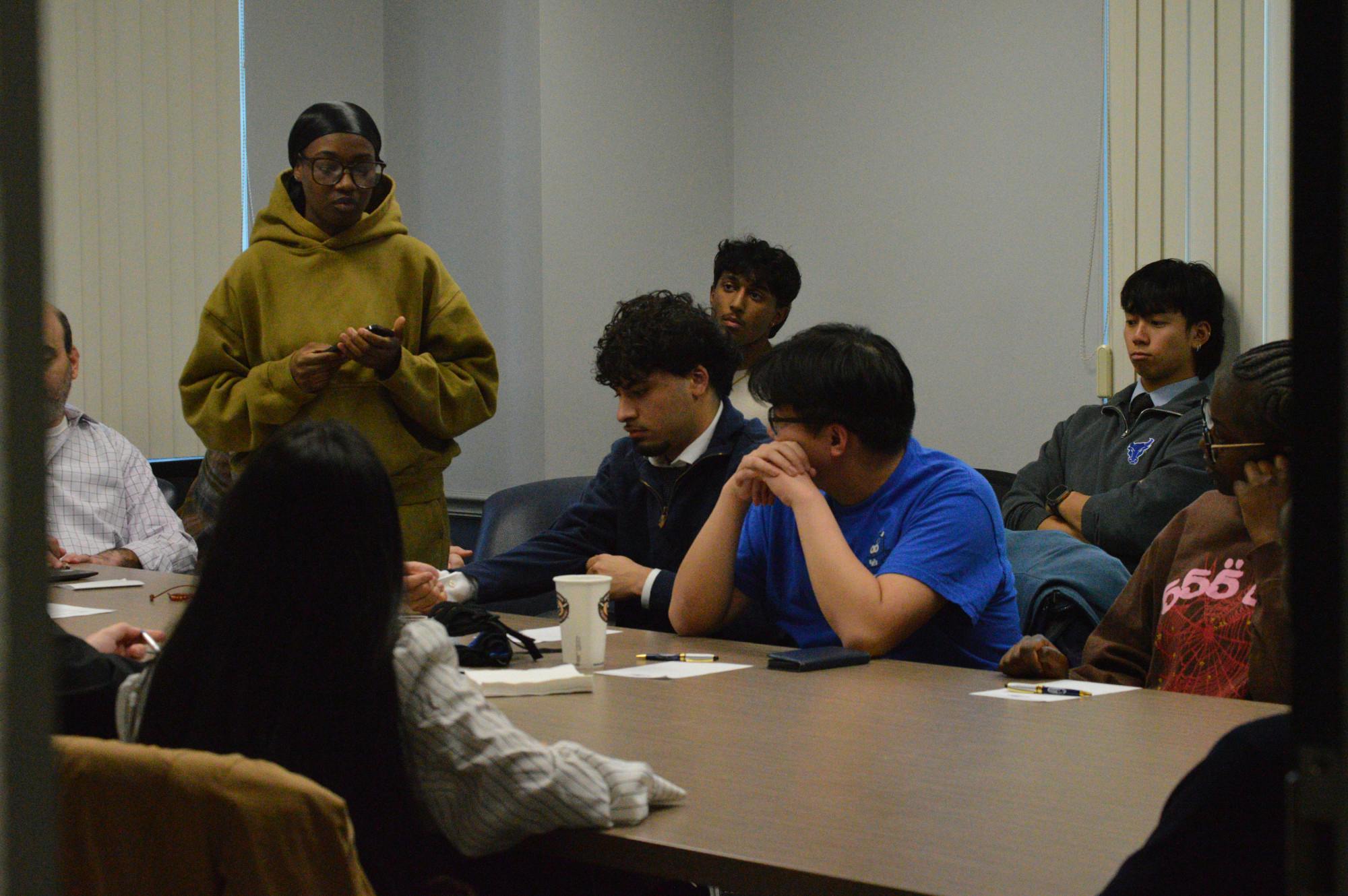 Candidates running for spots on SA's e-board for the 2026-27 term attend the mandatory candidate meeting Friday evening. 