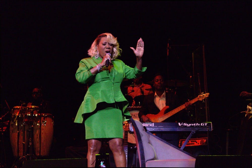 <p>Patti Labelle glows in her "favorite color": green. The legendary singer delighted over 2,000 Rochesterians and others from around the country in a soulful performance on Saturday.</p>