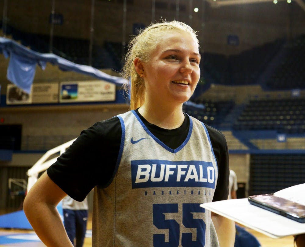 <p>Jessika Schiffer at basketball practice.</p>