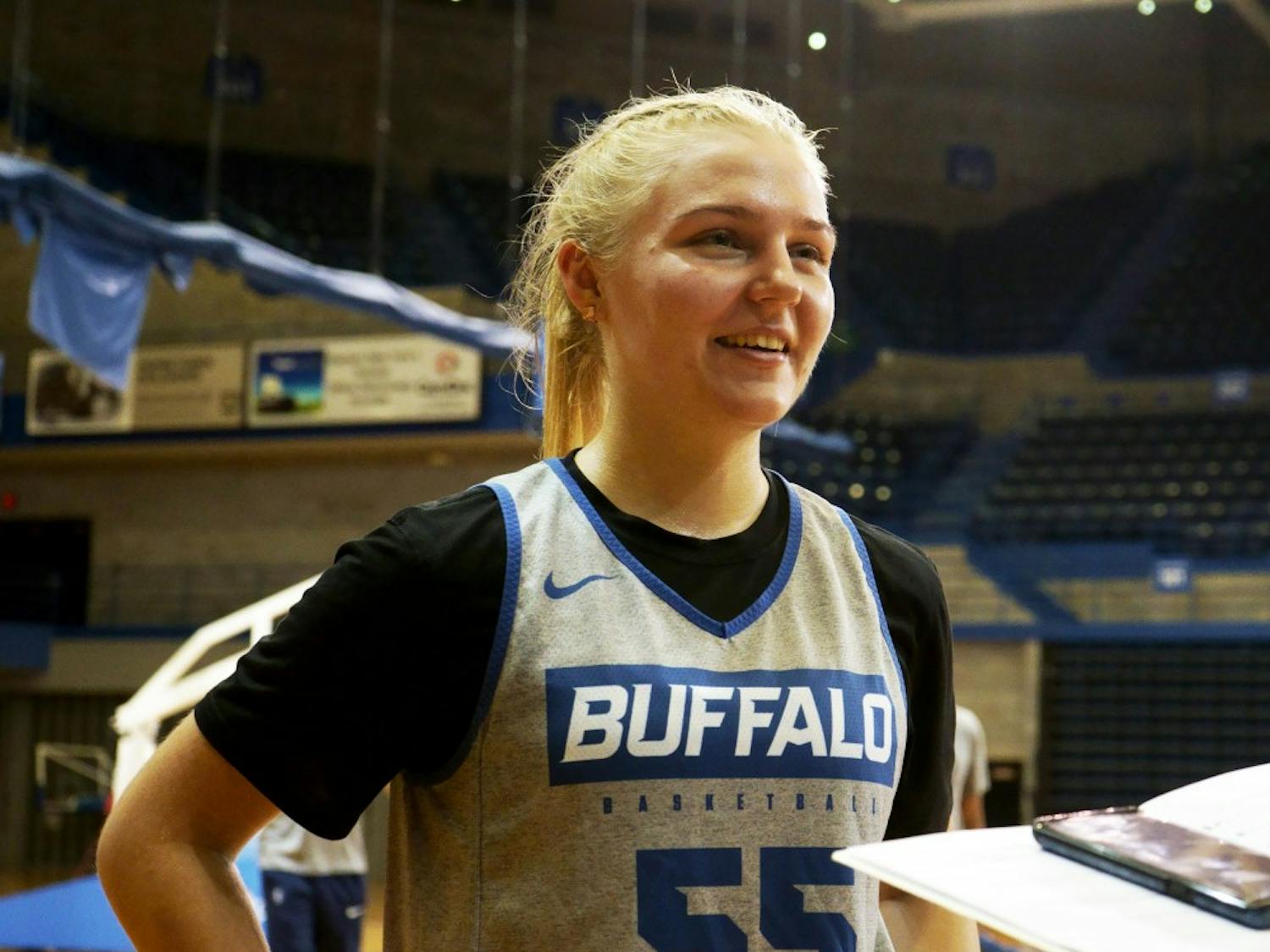 Jessika Schiffer at basketball practice.