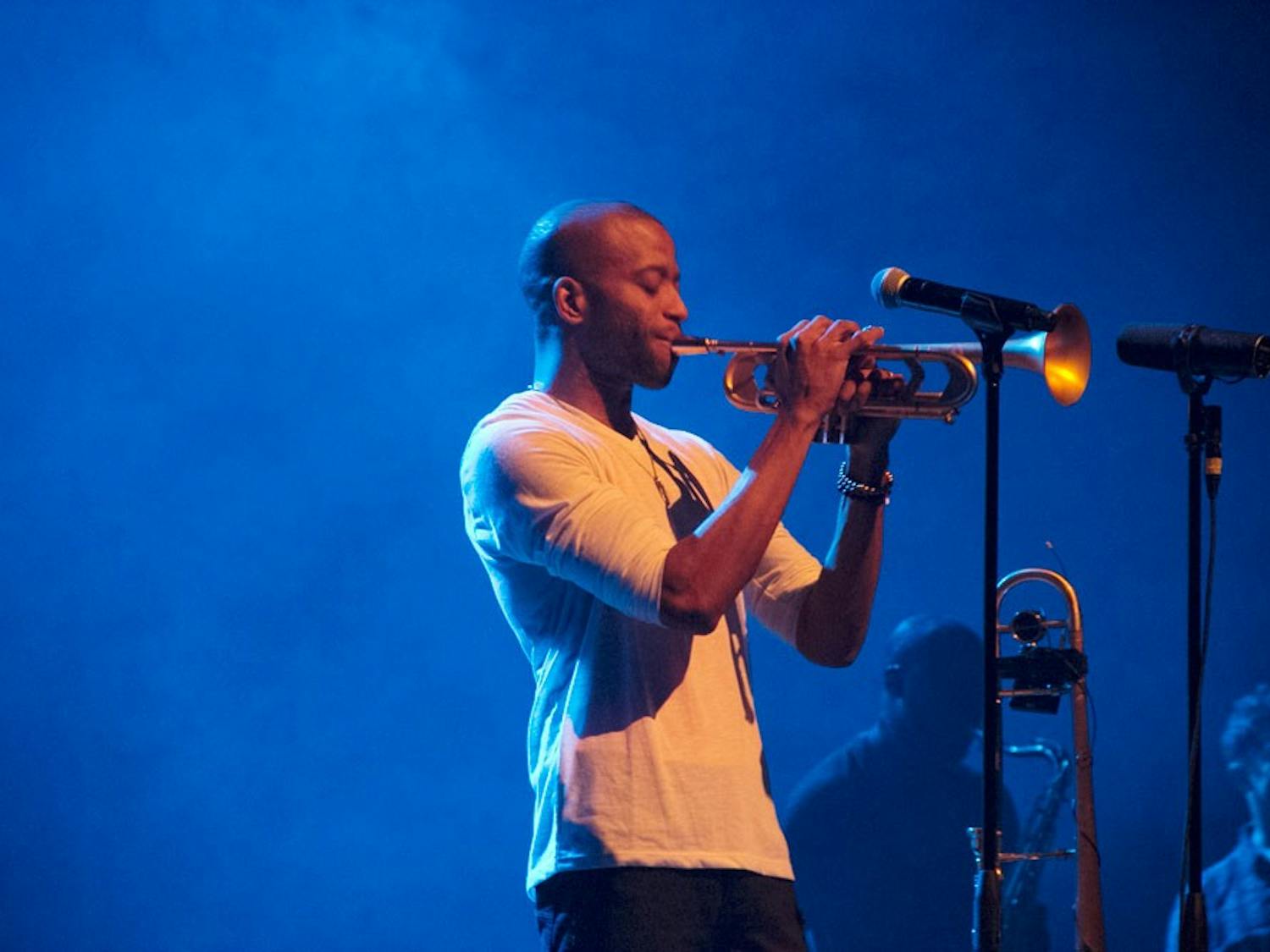 Troy Andrews, better known as Trombone Shorty rocked the CFA Monday night. He and his band Orleans Avenue played for a sold out crowd of over 1100 people.