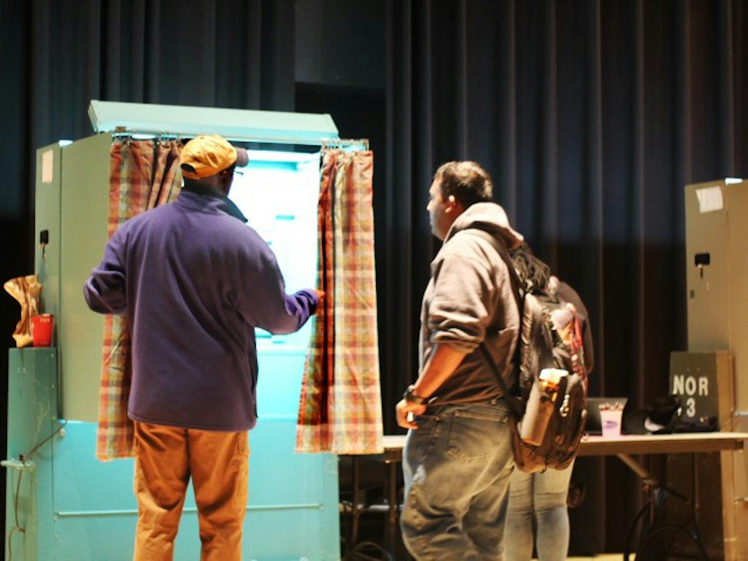 Students voting in SA’s annual Senate elections and bi-annual referendum. The referendum asks students whether they want to keep the Mandatory Student Activity Fee mandatory, and if they support a $4.75 fee increase.
