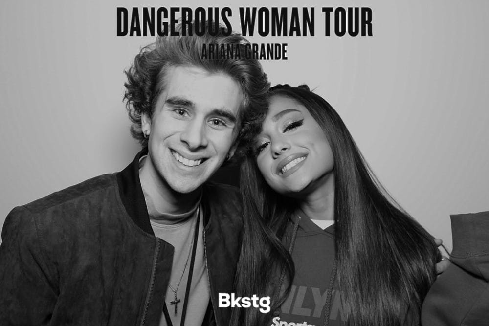 <p>Arts Staff Writer Brenton J. Blanchet&nbsp;poses with singer Ariana Grande backstage before her Dangerous Woman&nbsp;Tour in Buffalo.&nbsp;</p>