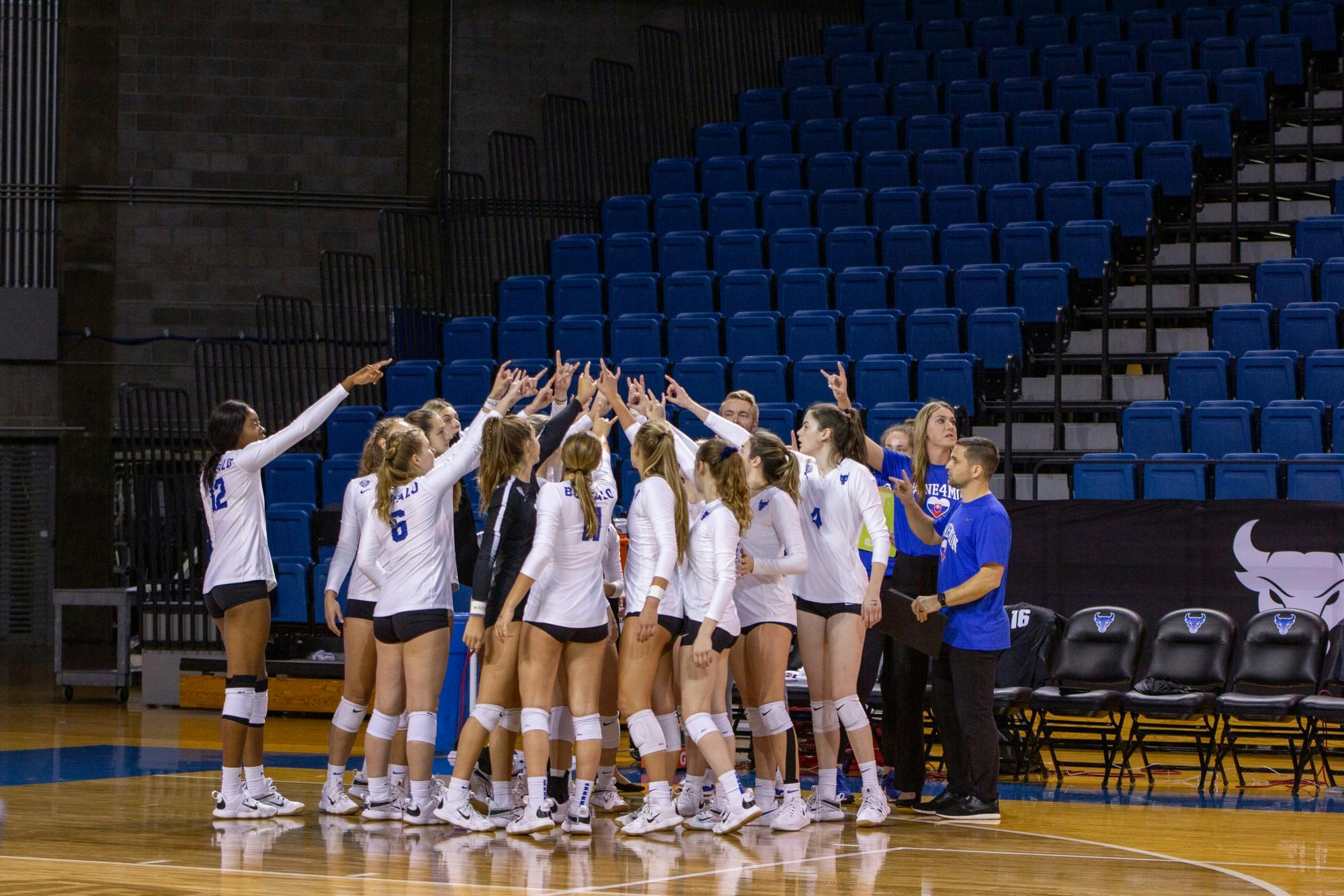 UB volleyball is above .500 with nine games of its conference schedule remaining.