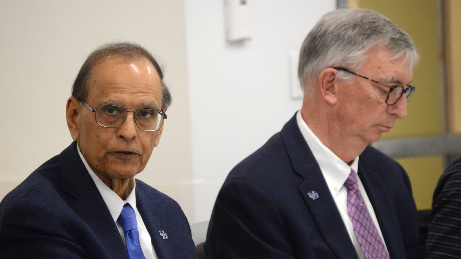 President Satish Tripathi and Provost A. Scott Weber were present at the meeting, and Tripathi read a statement emphasizing "the safety and security" of the university.&nbsp;